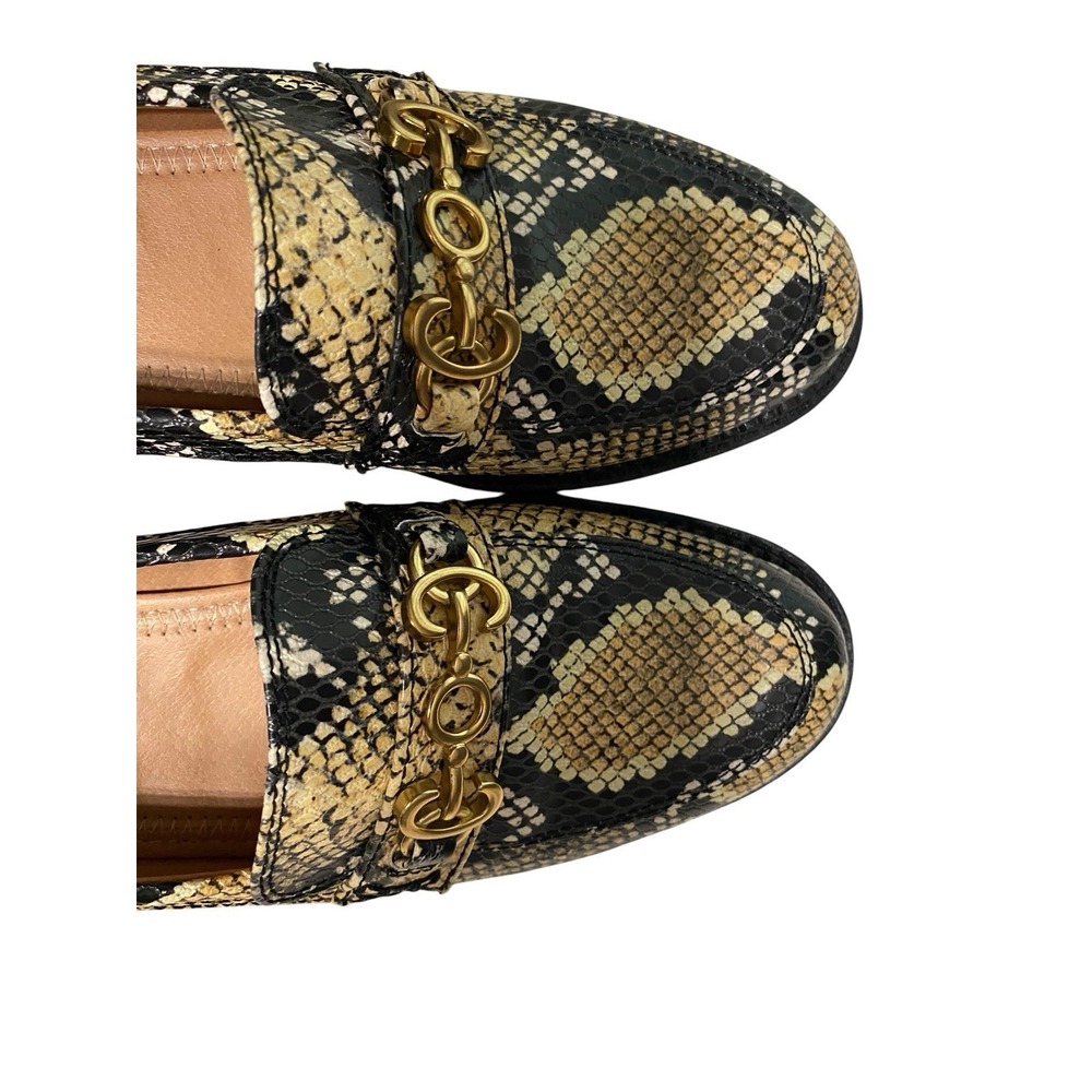 Circus by Sam Edelman Ella Faux Snakeskin Lug Sole Loafers Chain Women's 7.5 - Picture 3 of 5